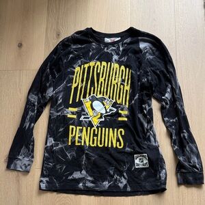 Pittsburgh Penguins Long Sleeve Shirt - Black and Yellow